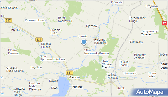 mapa Staw Noakowski-Kolonia, Staw Noakowski-Kolonia na mapie Targeo